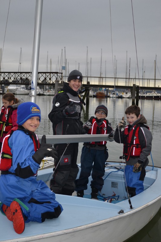 Primary pupils with Dinghy Instructors course